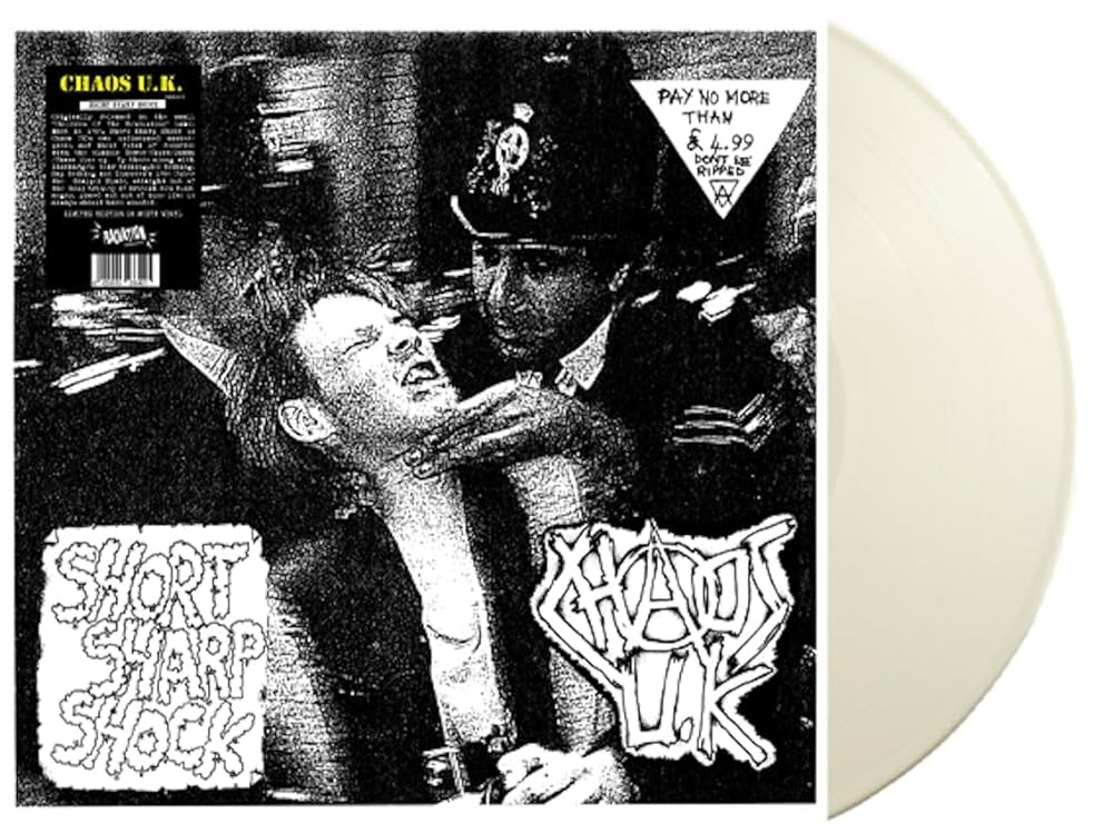 CHAOS U.K.「SHORT SHARP SHOCK」LP + VHS Chaos UK – Short Sharp Shock (RE, white vinyl) – Feel It Records